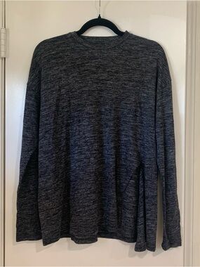 Isabel Marant Etoile Marled Gray Long Sleeve Shirt Side Slit Linen Wool Med 38